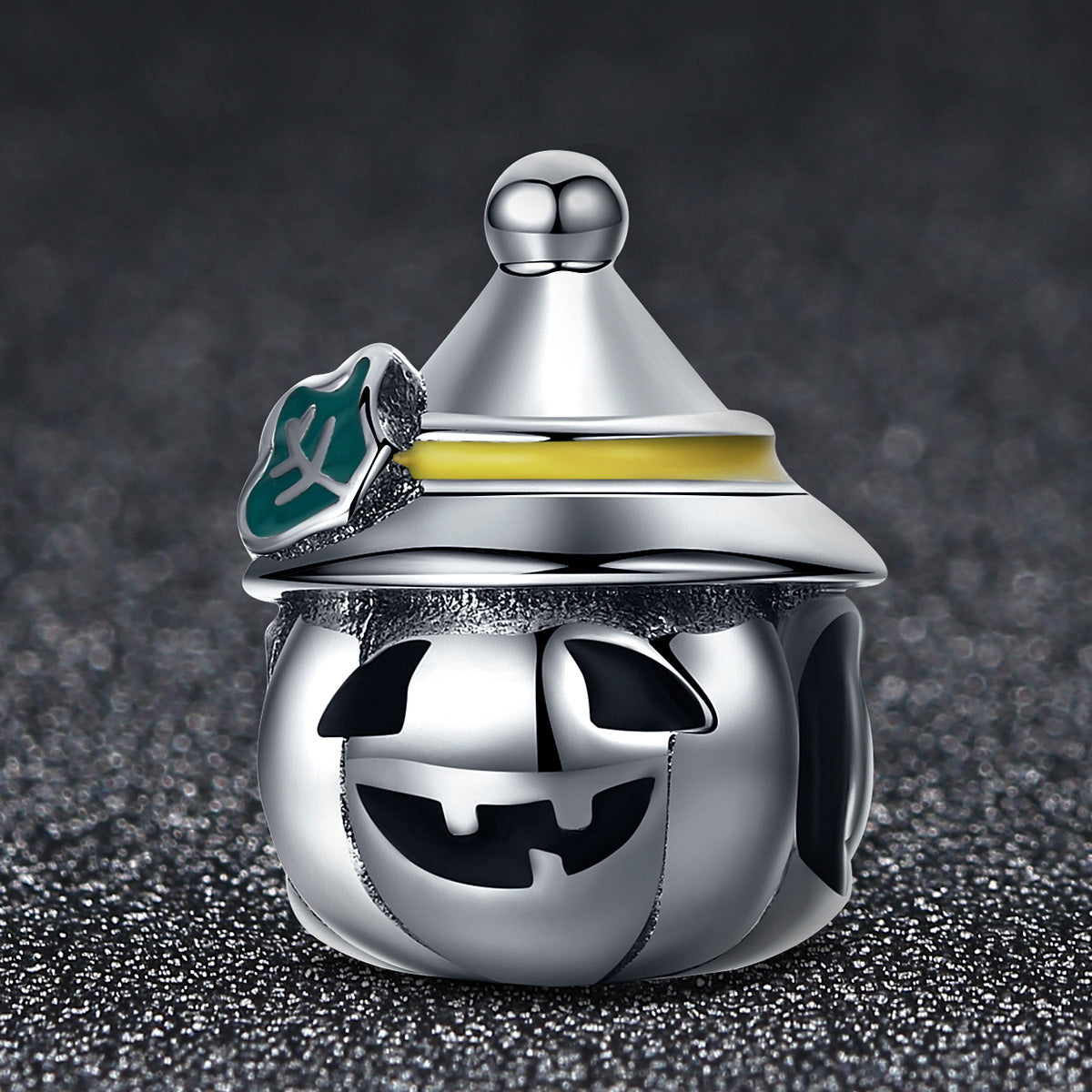 Sterling Silver Halloween Pumpkin Hypoallergenic Bead Charm