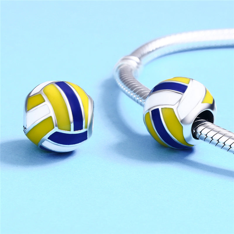 Sterling Silver Volleyball Hypoallergenic Bead Charm