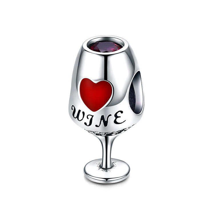 Sterling Silver Wine Lover Hypoallergenic Bead Charm