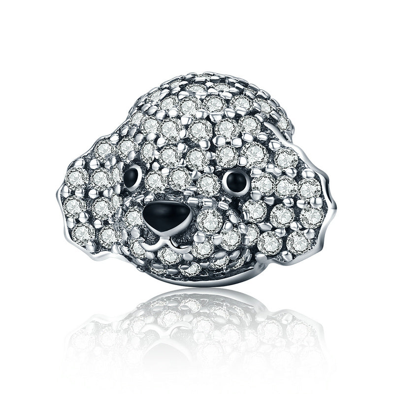 Sterling Silver Happy Dog Hypoallergenic Bead Charm