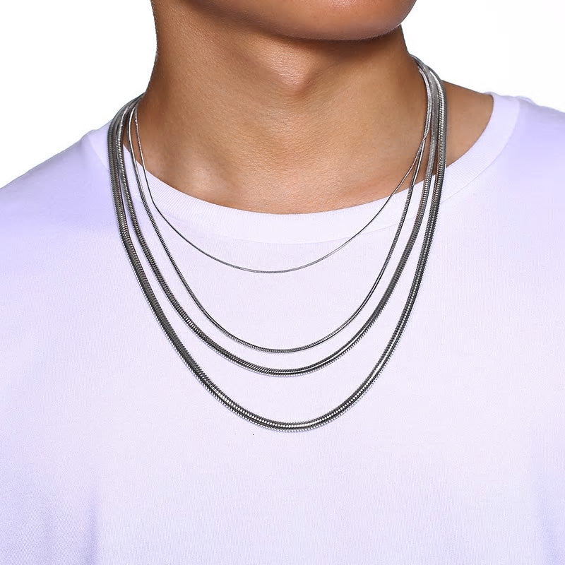 Stainless Steel Snake Chain Necklace - Various