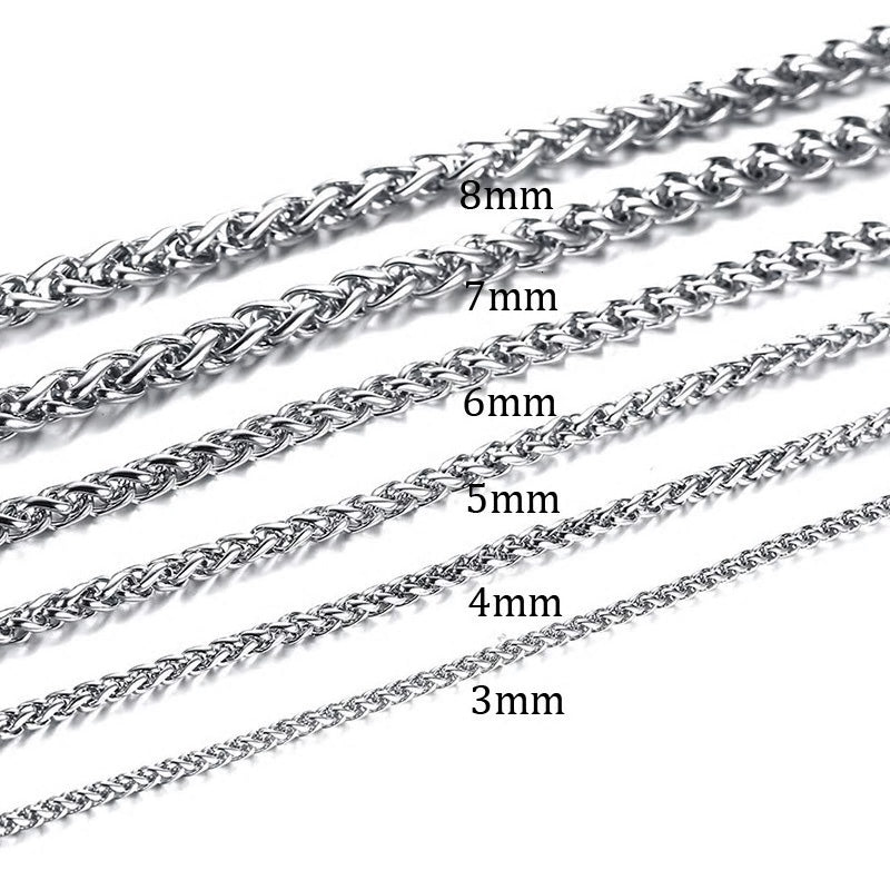 Stainless Steel Wheat Chain Necklace - Various