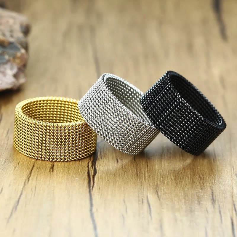 Stainless Steel Mesh Band Ring
