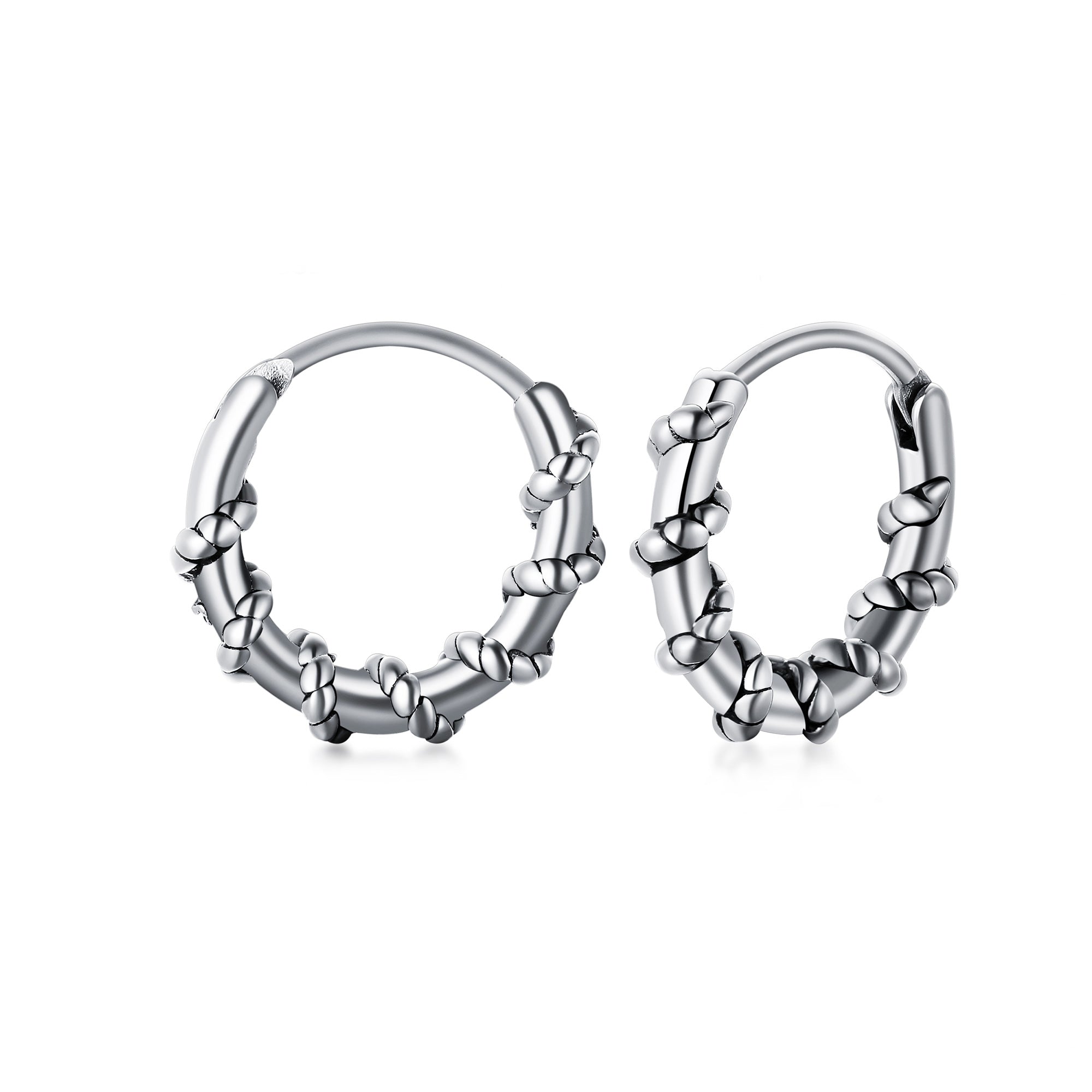 Stainless Steel Intertwined Rope Huggie Earrings