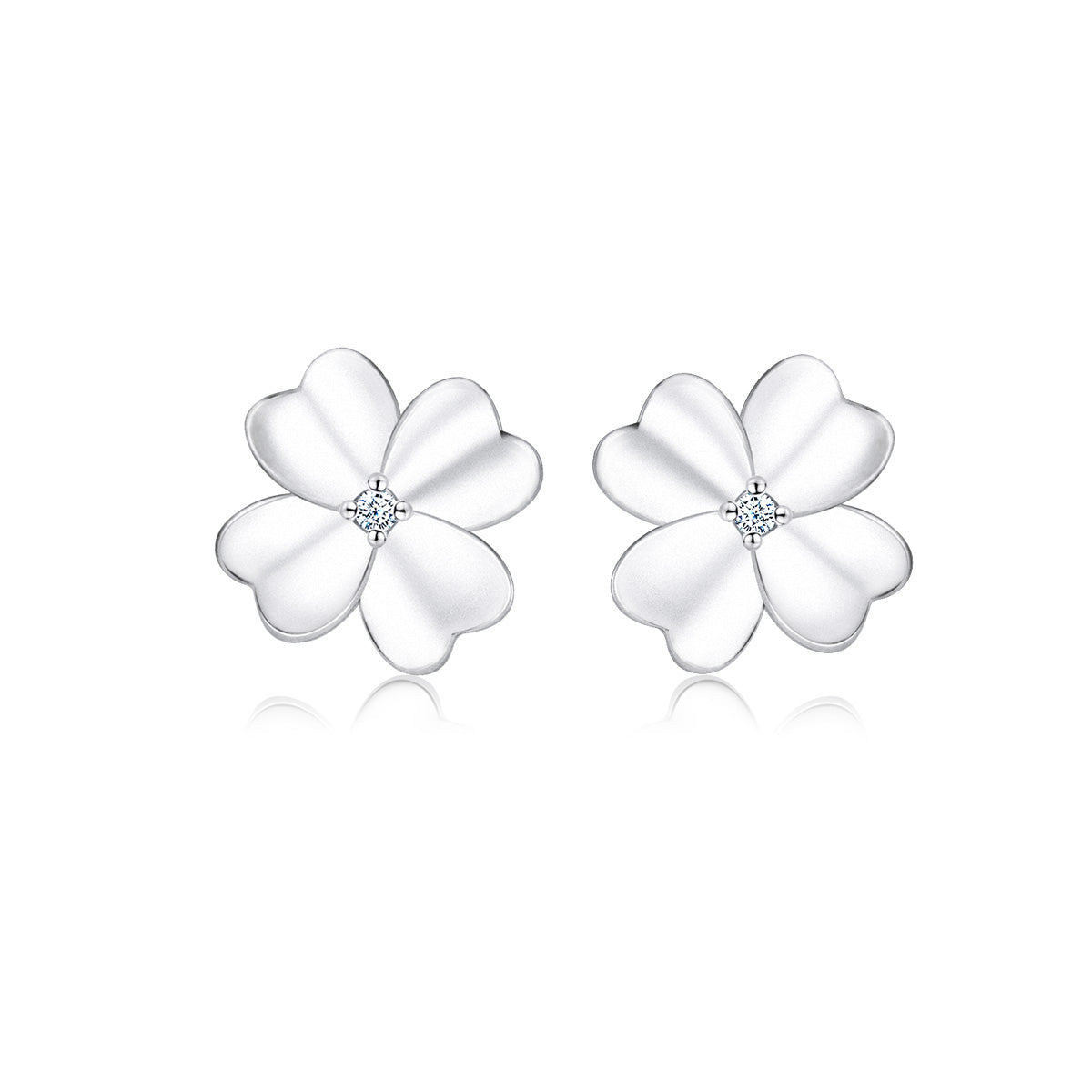 Sterling Silver Simple Flower Stud Hypoallergenic Earrings