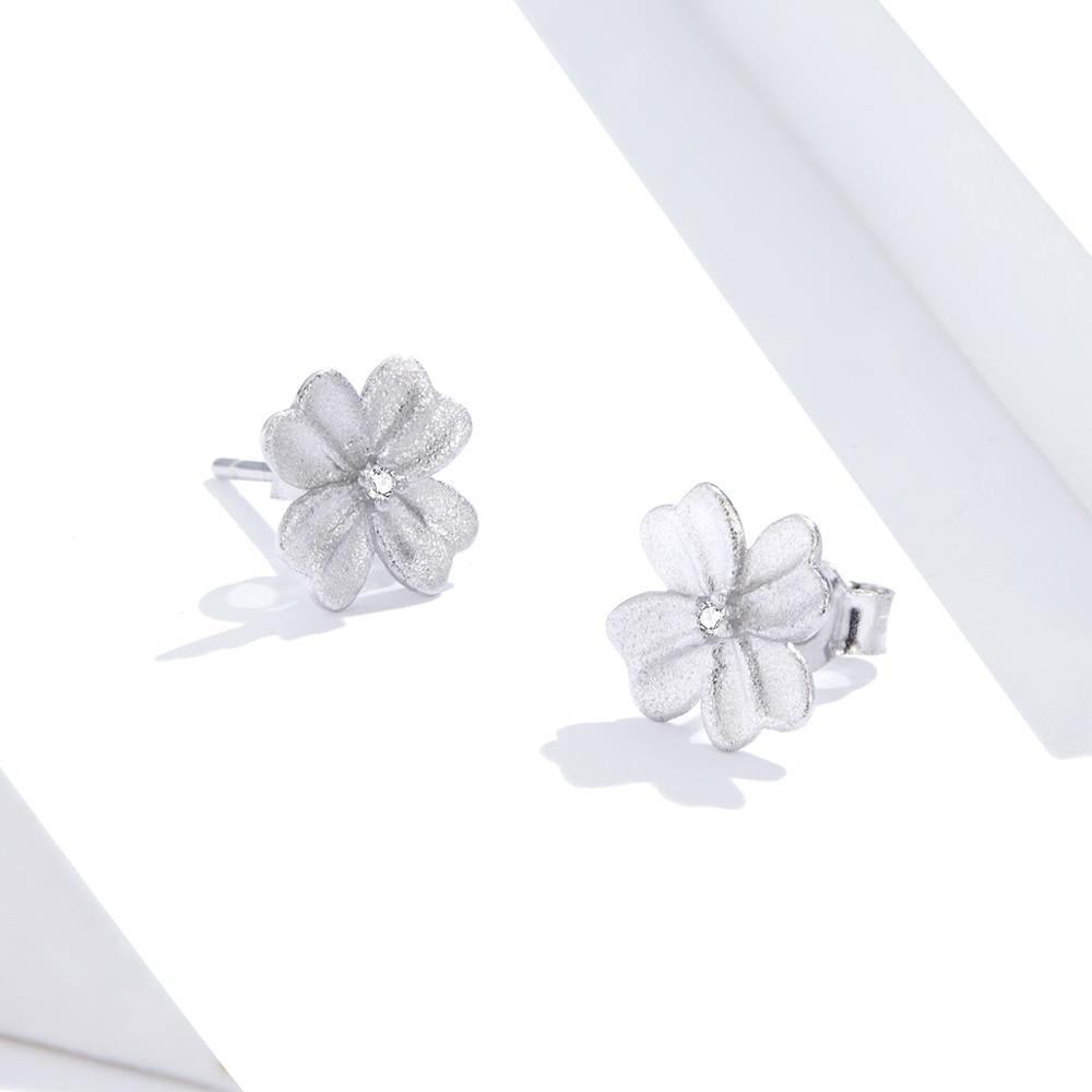 Sterling Silver Simple Flower Stud Hypoallergenic Earrings