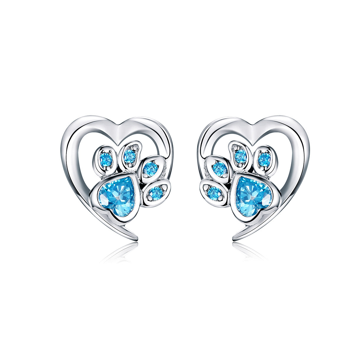 Sterling Silver Pet Lover Stud Hypoallergenic Earrings