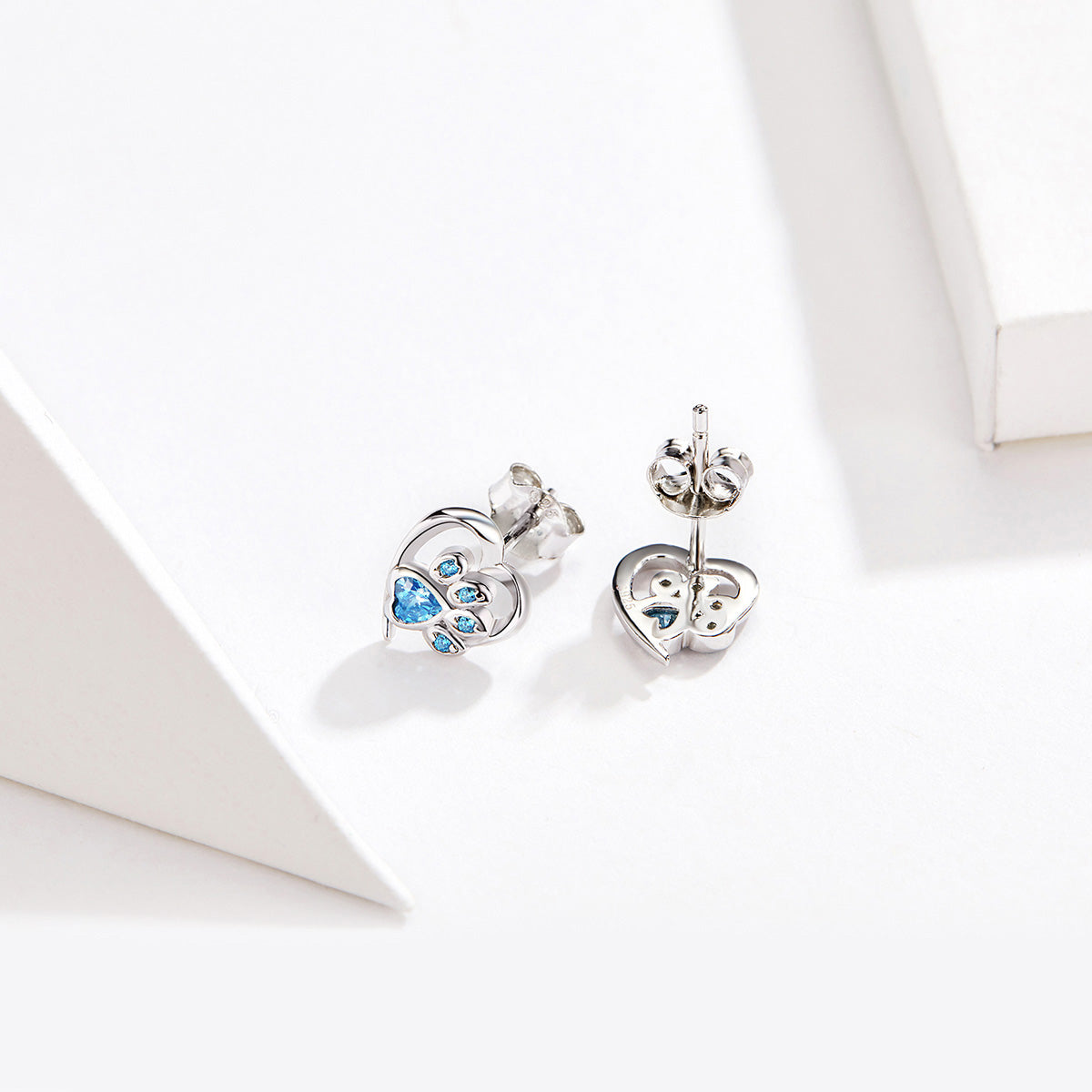 Sterling Silver Pet Lover Stud Hypoallergenic Earrings