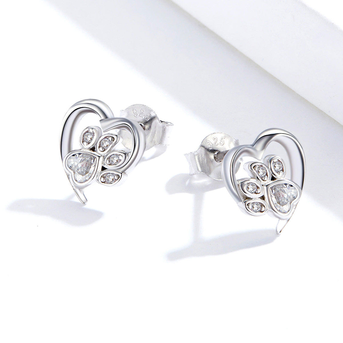 Sterling Silver Pet Lover Stud Hypoallergenic Earrings