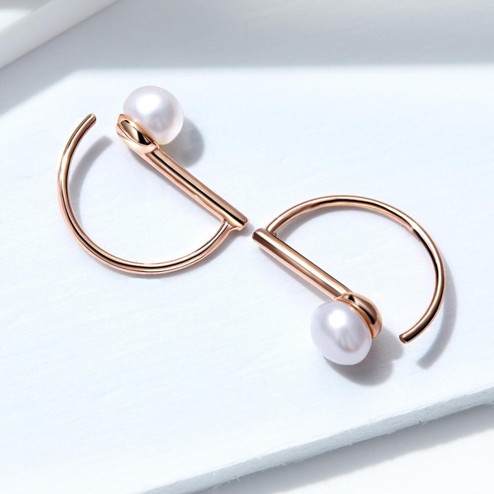 Sterling Silver Pillar & Pearl Hook Hypoallergenic Earrings