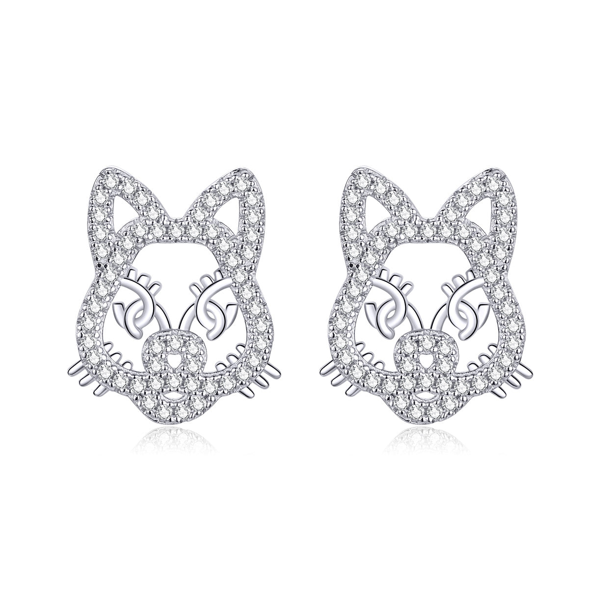 Sterling Silver Raccoon Stud Hypoallergenic Earrings