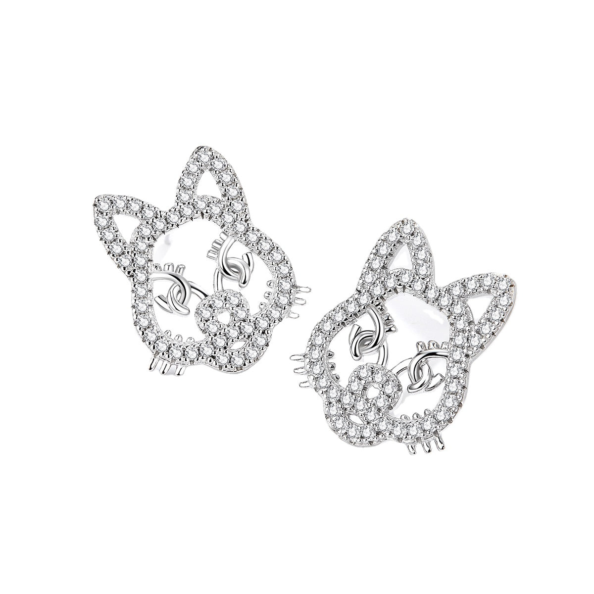 Sterling Silver Raccoon Stud Hypoallergenic Earrings