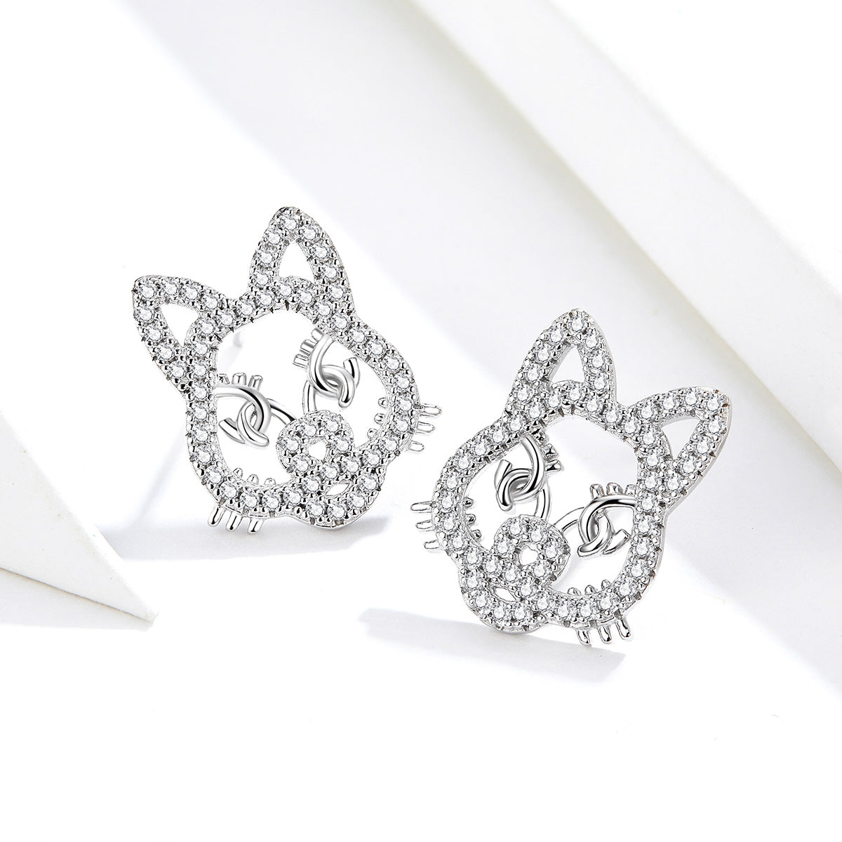 Sterling Silver Raccoon Stud Hypoallergenic Earrings