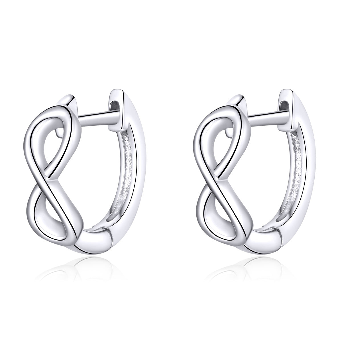Sterling Silver Infinity Huggie Hypoallergenic Earrings