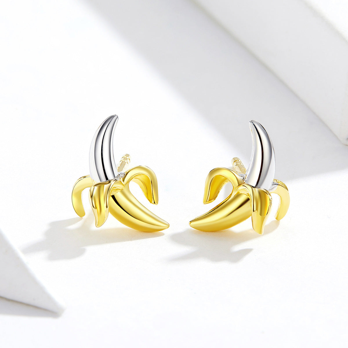 Sterling Silver Banana Stud Hypoallergenic Earrings