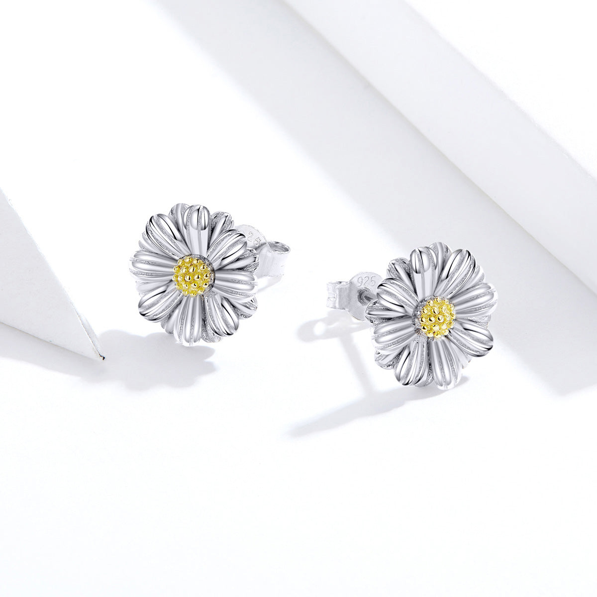 Sterling Silver Flower Stud Hypoallergenic Earrings