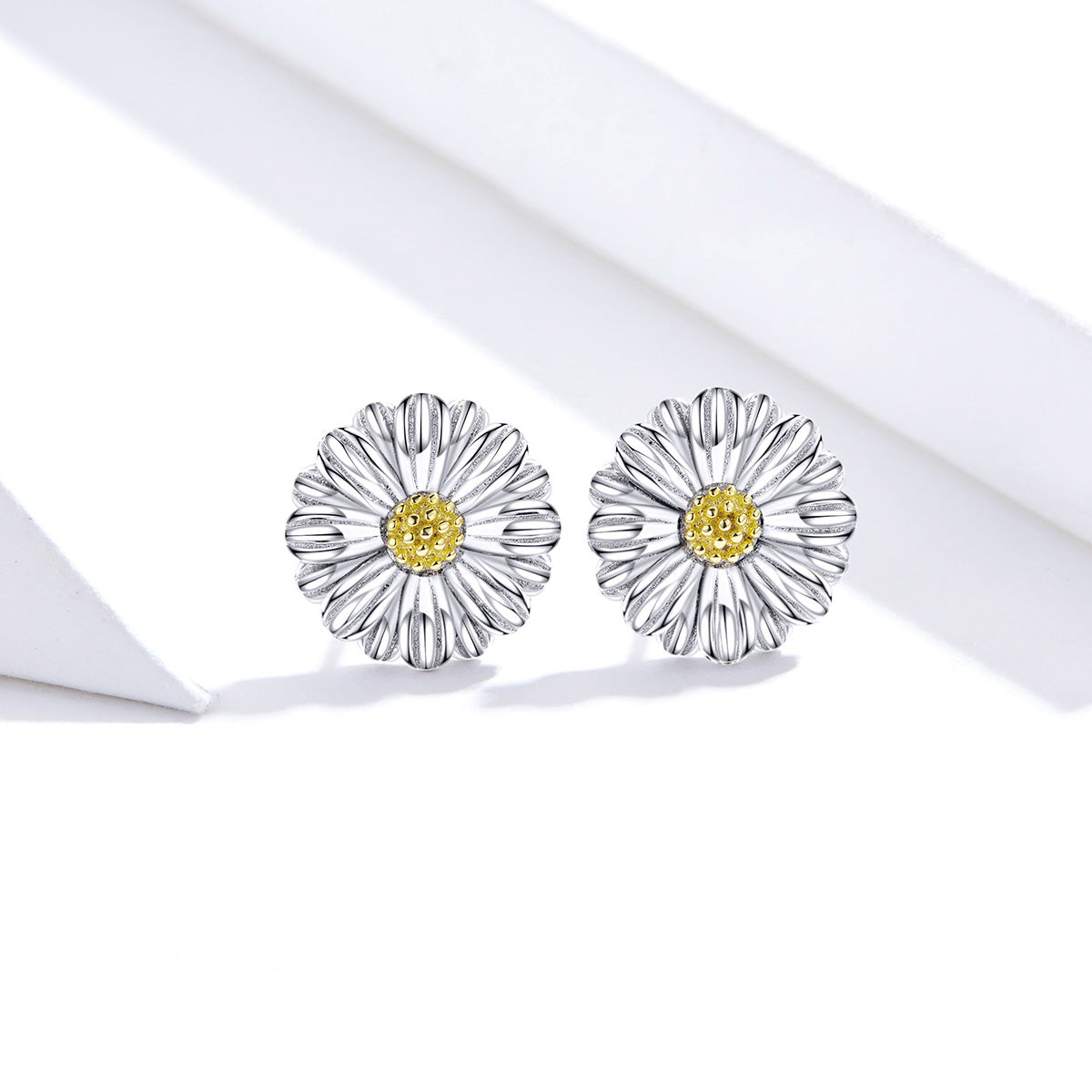 Sterling Silver Flower Stud Hypoallergenic Earrings