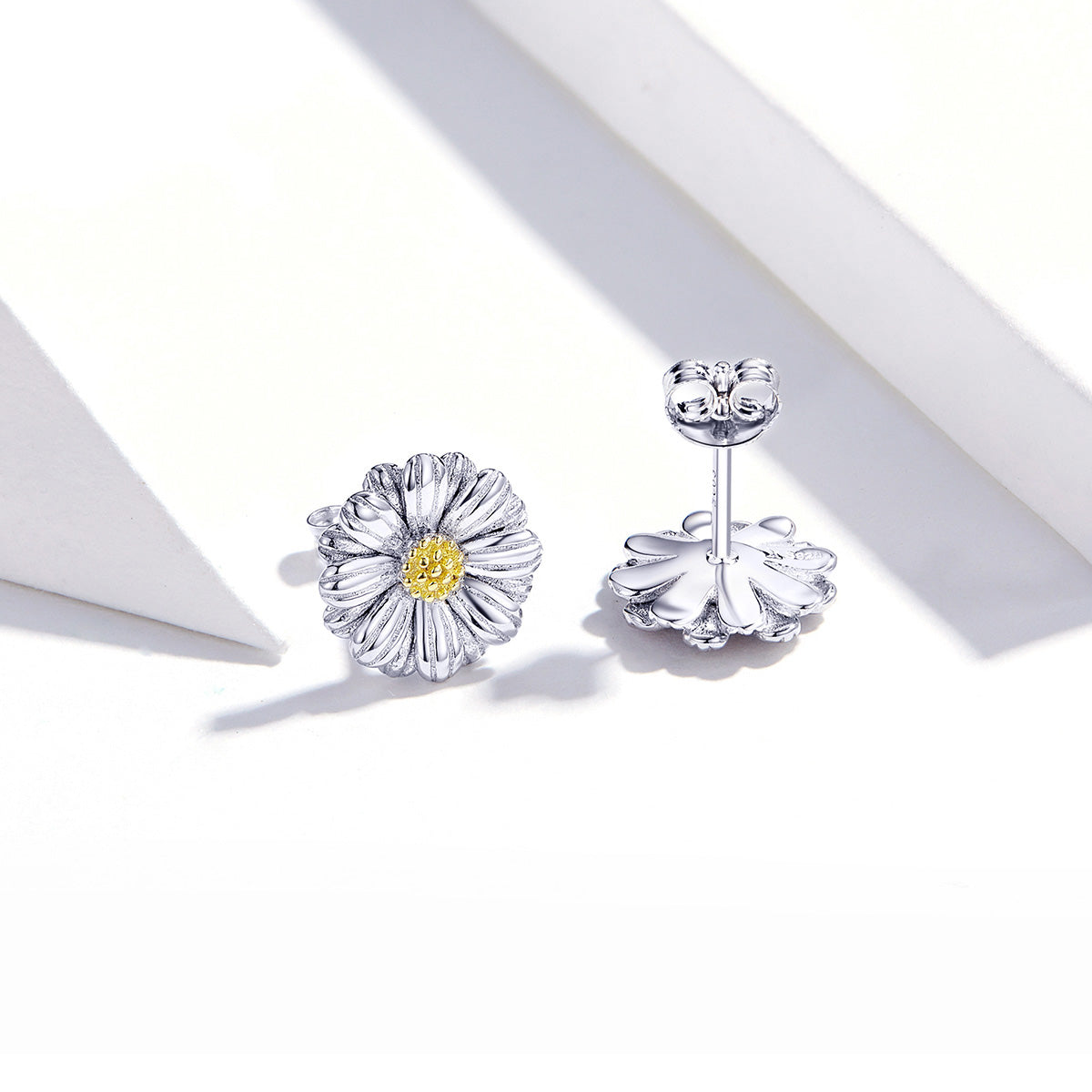 Sterling Silver Flower Stud Hypoallergenic Earrings