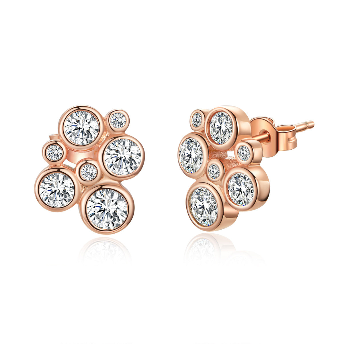 Sterling Silver Cluster Stud Hypoallergenic Earrings