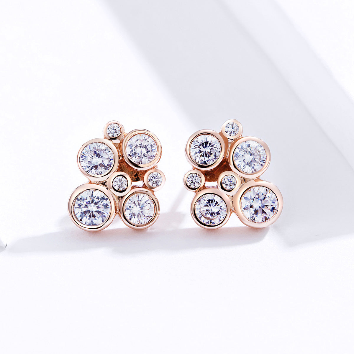 Sterling Silver Cluster Stud Hypoallergenic Earrings