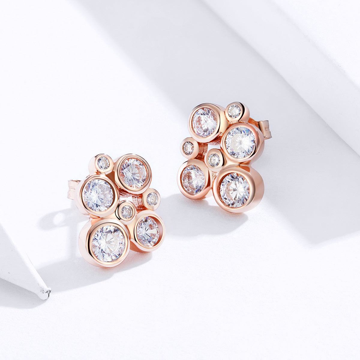 Sterling Silver Cluster Stud Hypoallergenic Earrings