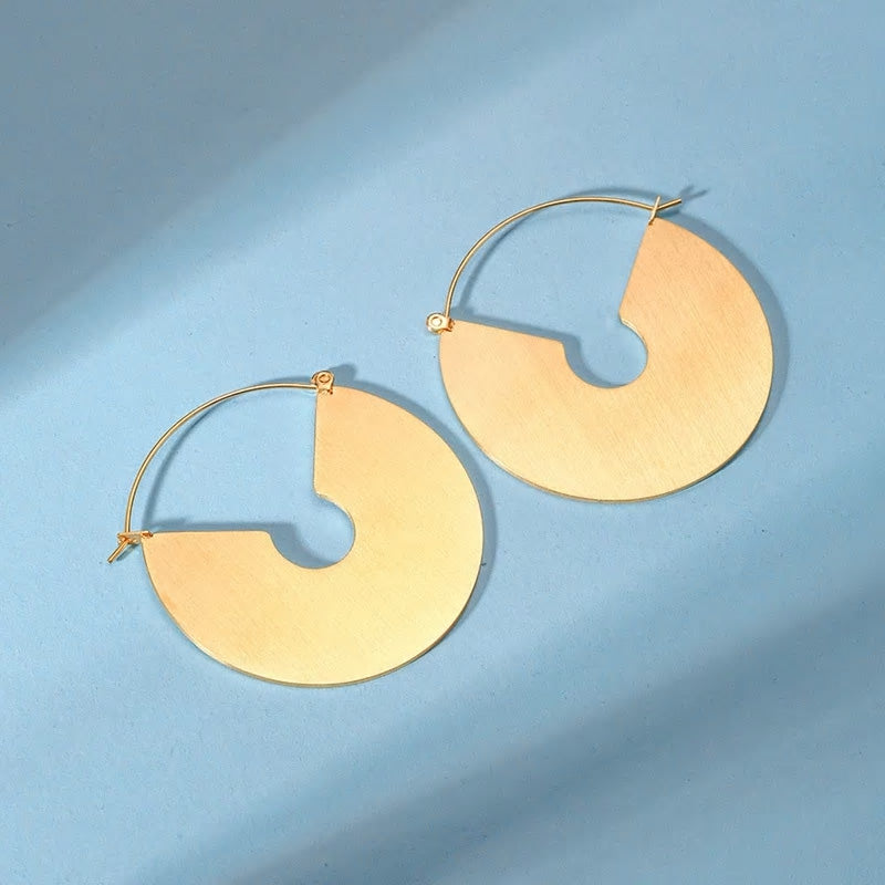 Stainless Steel Modern Geometric Hoop Earrings