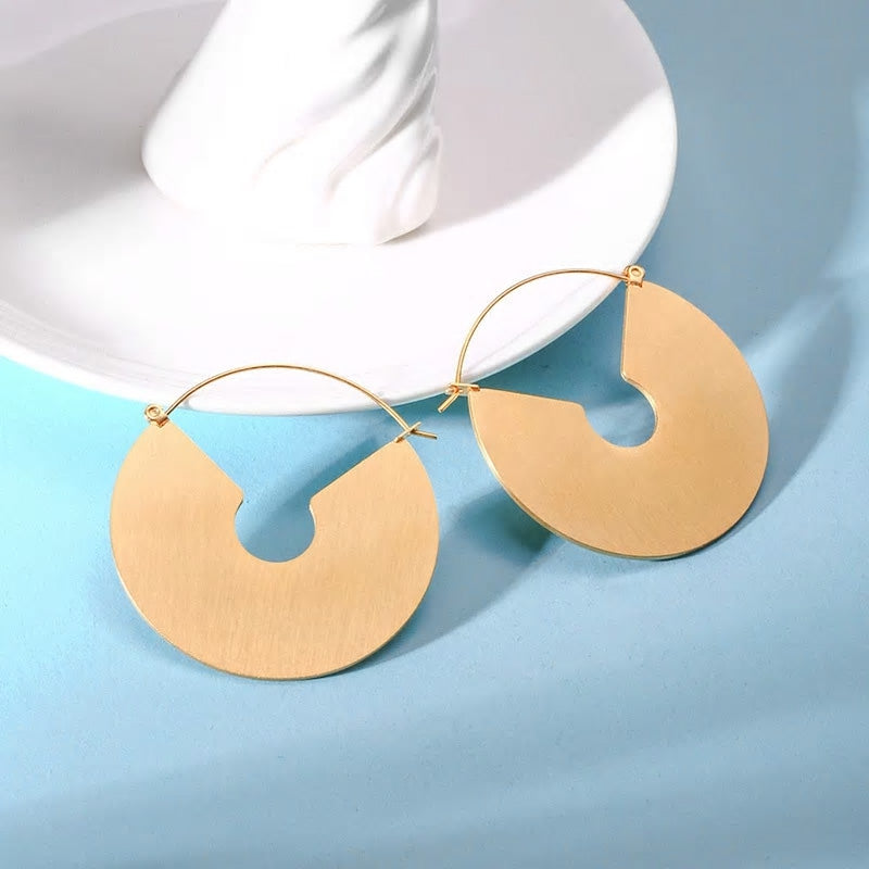 Stainless Steel Modern Geometric Hoop Earrings