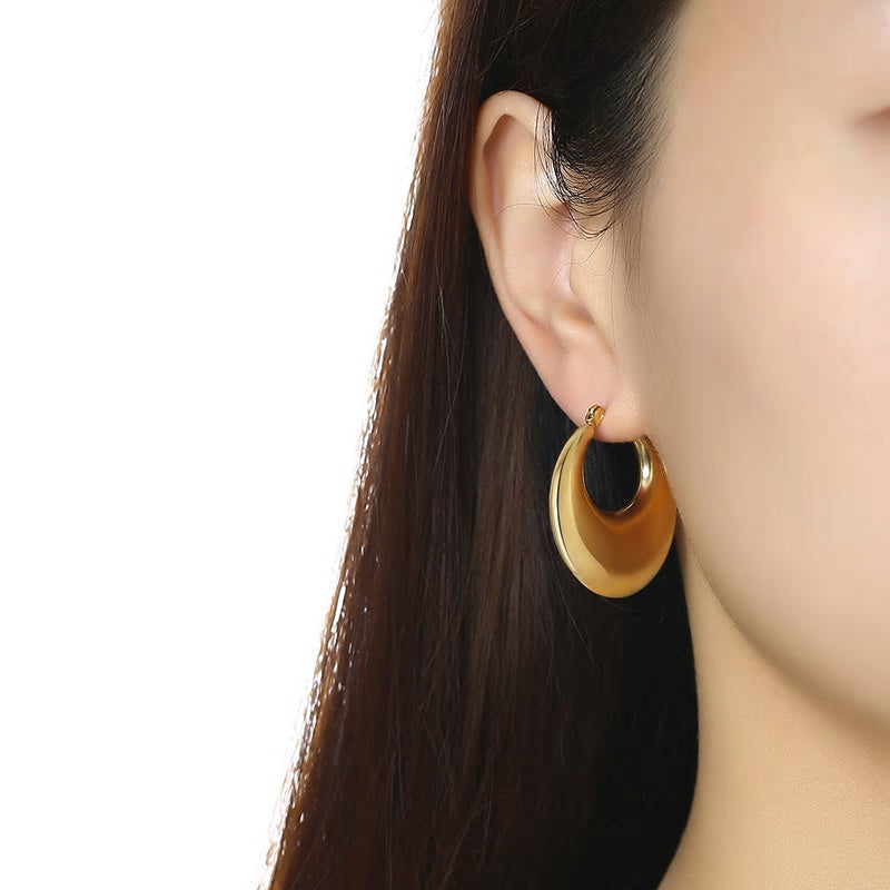 Stainless Steel Loop Hoop Earrings