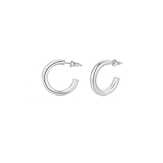 Stainless Steel Circular 2.5cm Stud Earrings