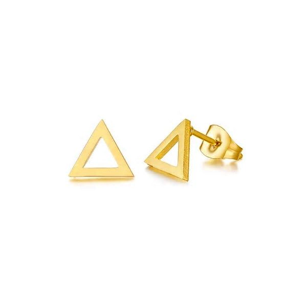 Stainless Steel Small Simple Triangle Stud Earrings