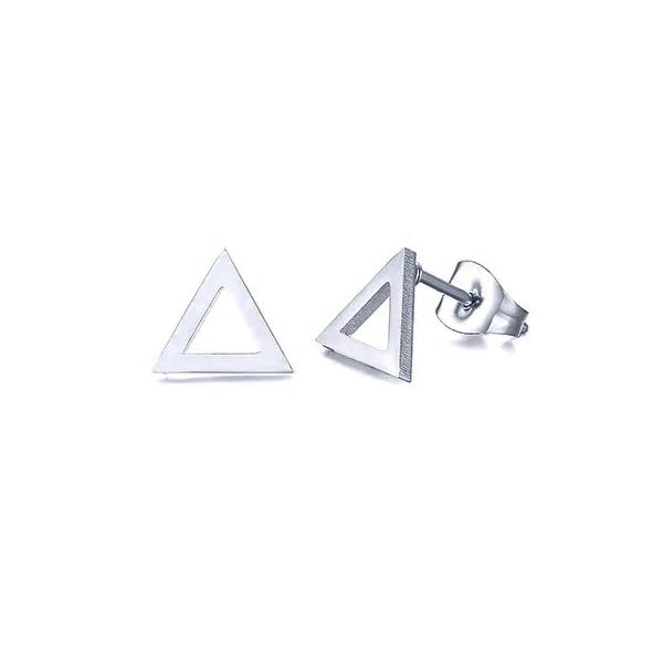 Stainless Steel Small Simple Triangle Stud Earrings