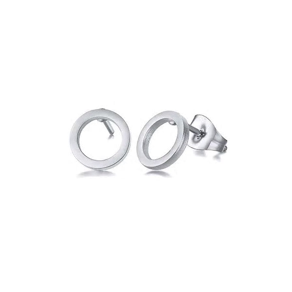 Stainless Steel Little Simple Circle Stud Earrings