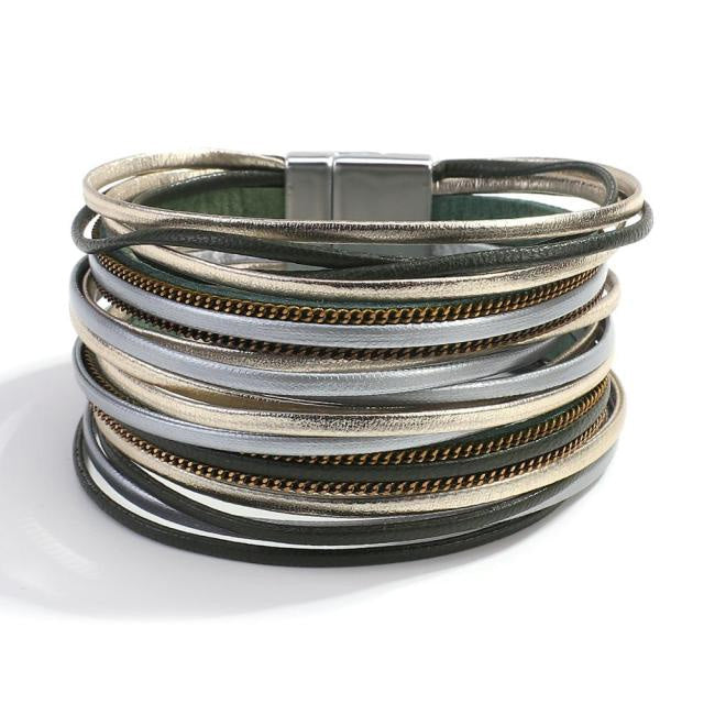 5 Colours Slim Leather Multilayer Bracelet