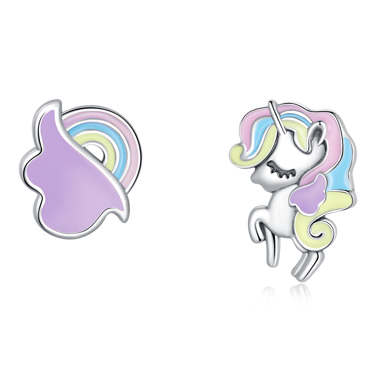 Sterling Silver Pony Unicorn Stud Hypoallergenic Earrings