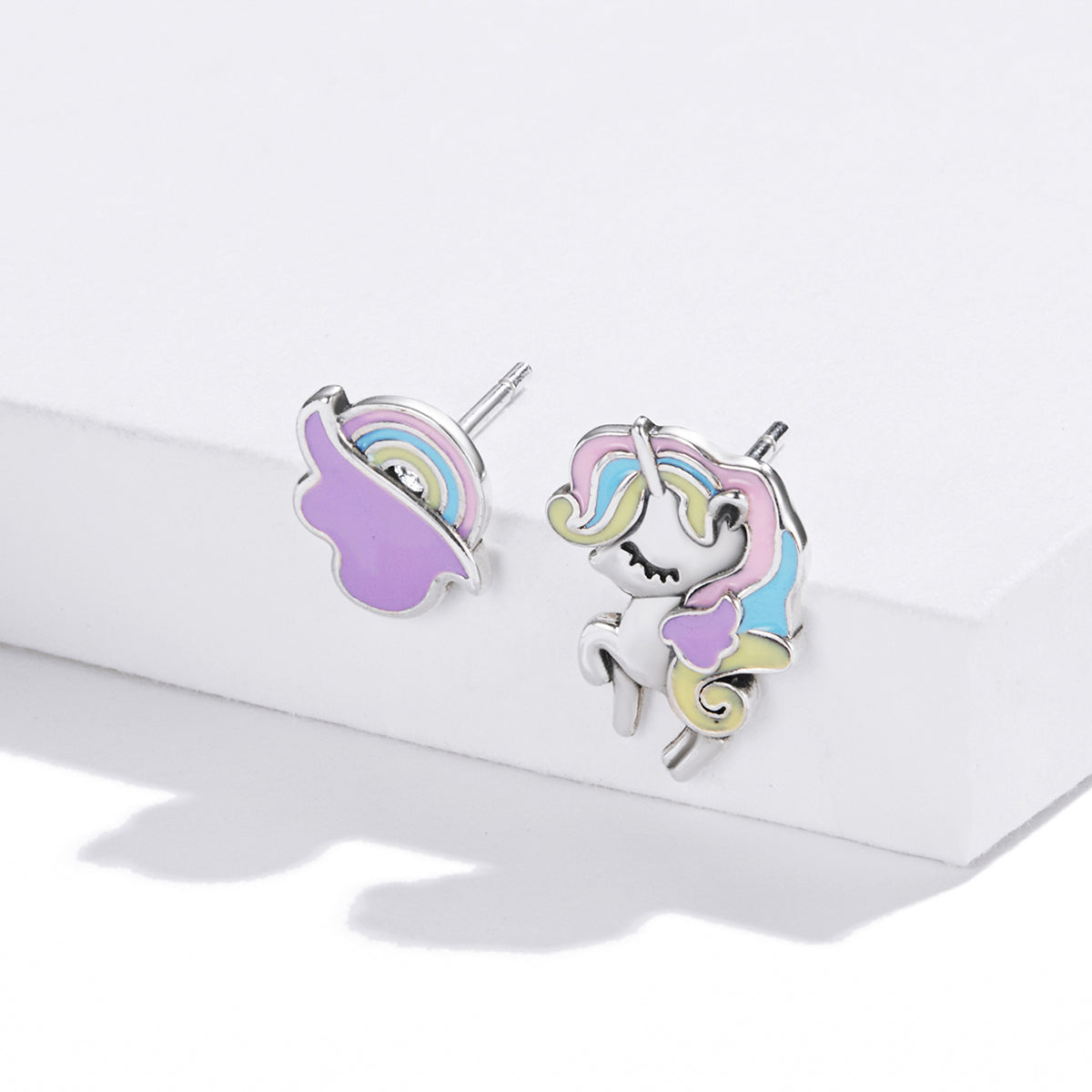 Sterling Silver Pony Unicorn Stud Hypoallergenic Earrings