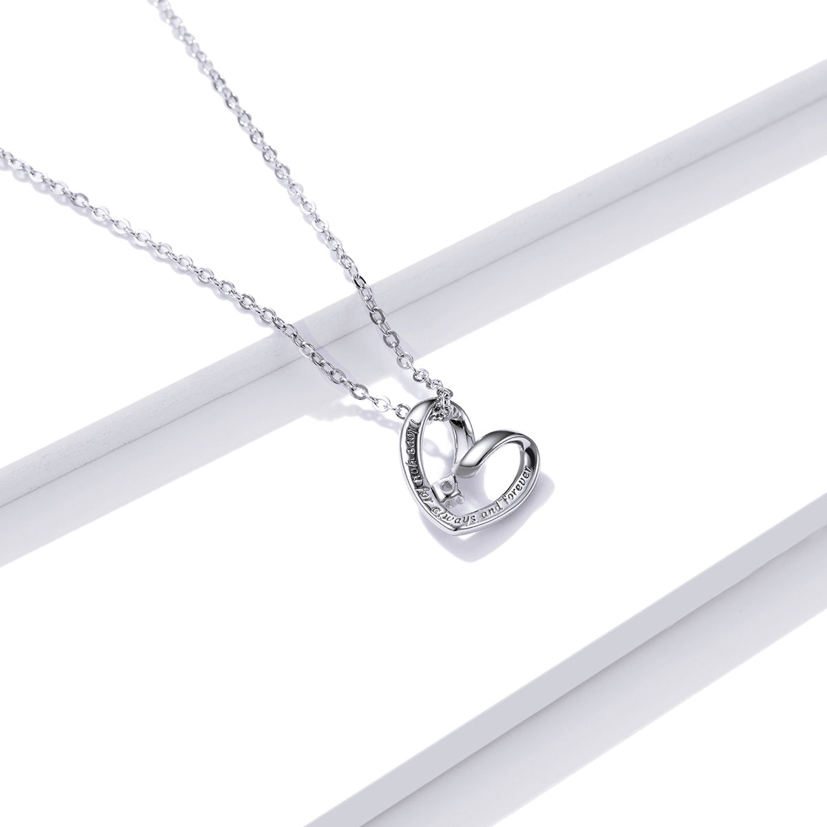 Sterling Silver Heart Adjustable Hypoallergenic Necklace