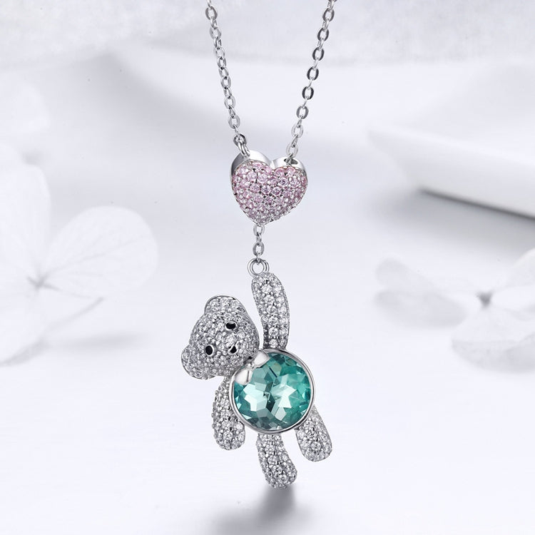 Sterling Silver Cute Bear Hypoallergenic Necklace