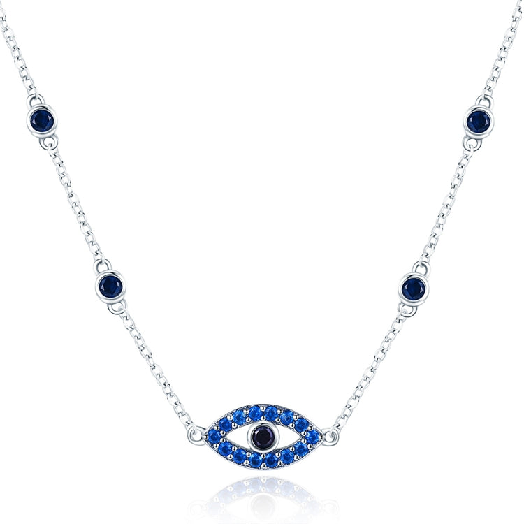 Sterling Silver Lucky Eye Adjustable Hypoallergenic Necklace