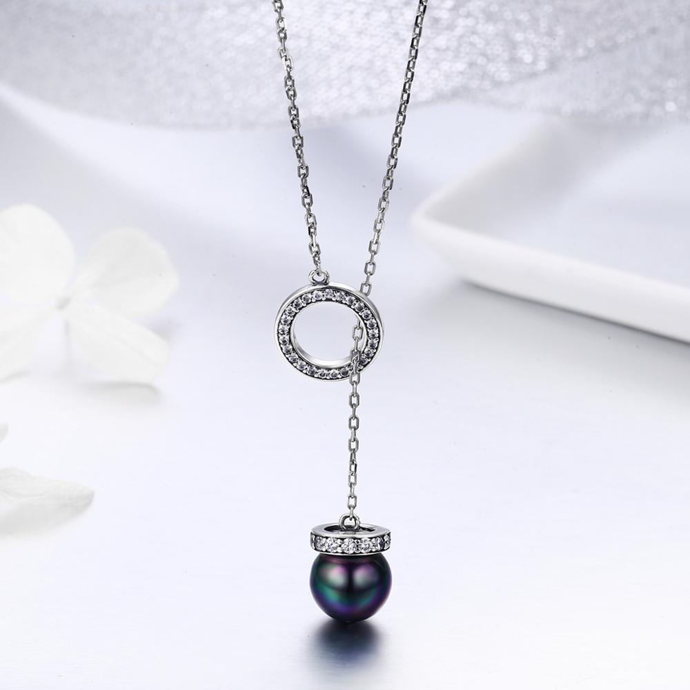 Sterling Silver Black Pearl Adjustable Hypoallergenic Necklace