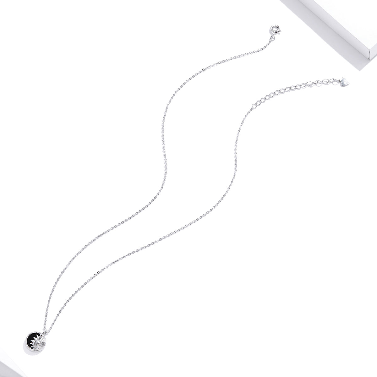 Sterling Silver Sun & Moon Adjustable Hypoallergenic Necklace