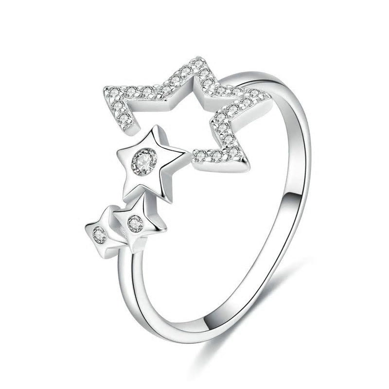 Sterling Silver Starry Adjustable Hypoallergenic Ring