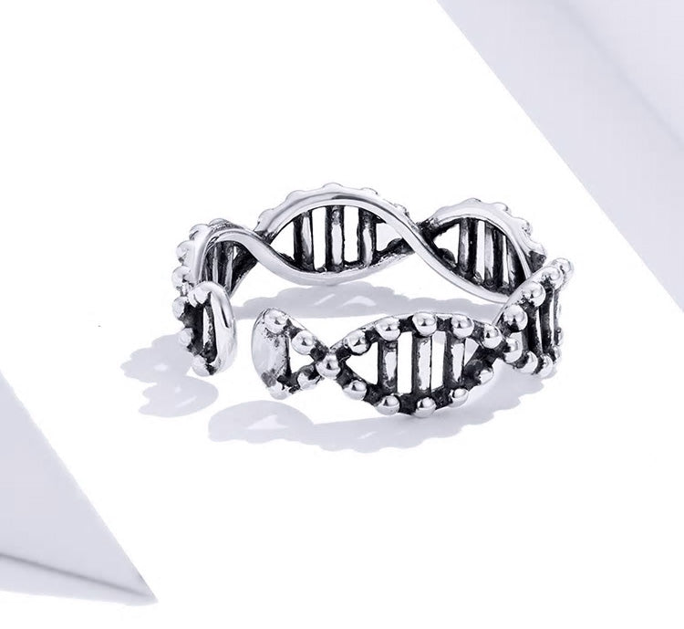 Sterling Silver DNA Adjustable Hypoallergenic Ring