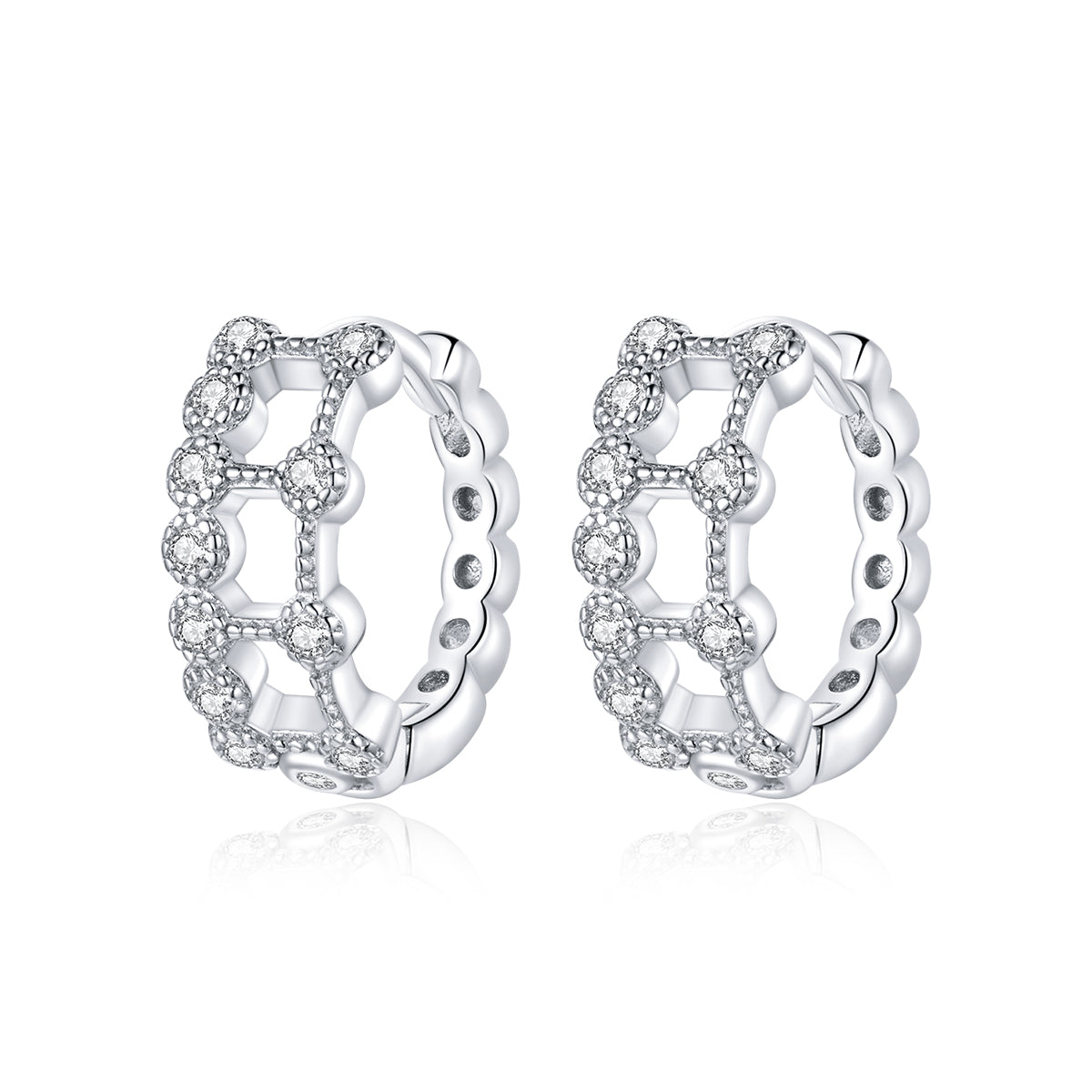 Sterling Silver Dashing Huggie Hypoallergenic Earrings