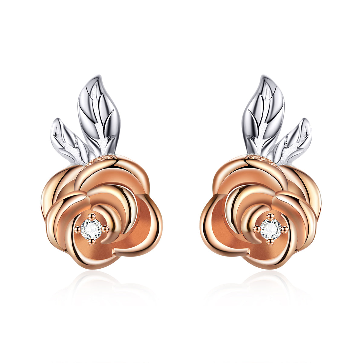 Sterling Silver Vivid Rose Stud Hypoallergenic Earrings