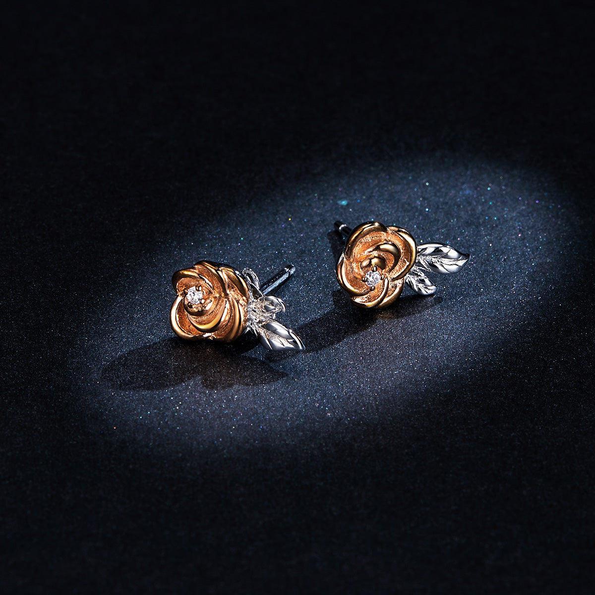 Sterling Silver Vivid Rose Stud Hypoallergenic Earrings