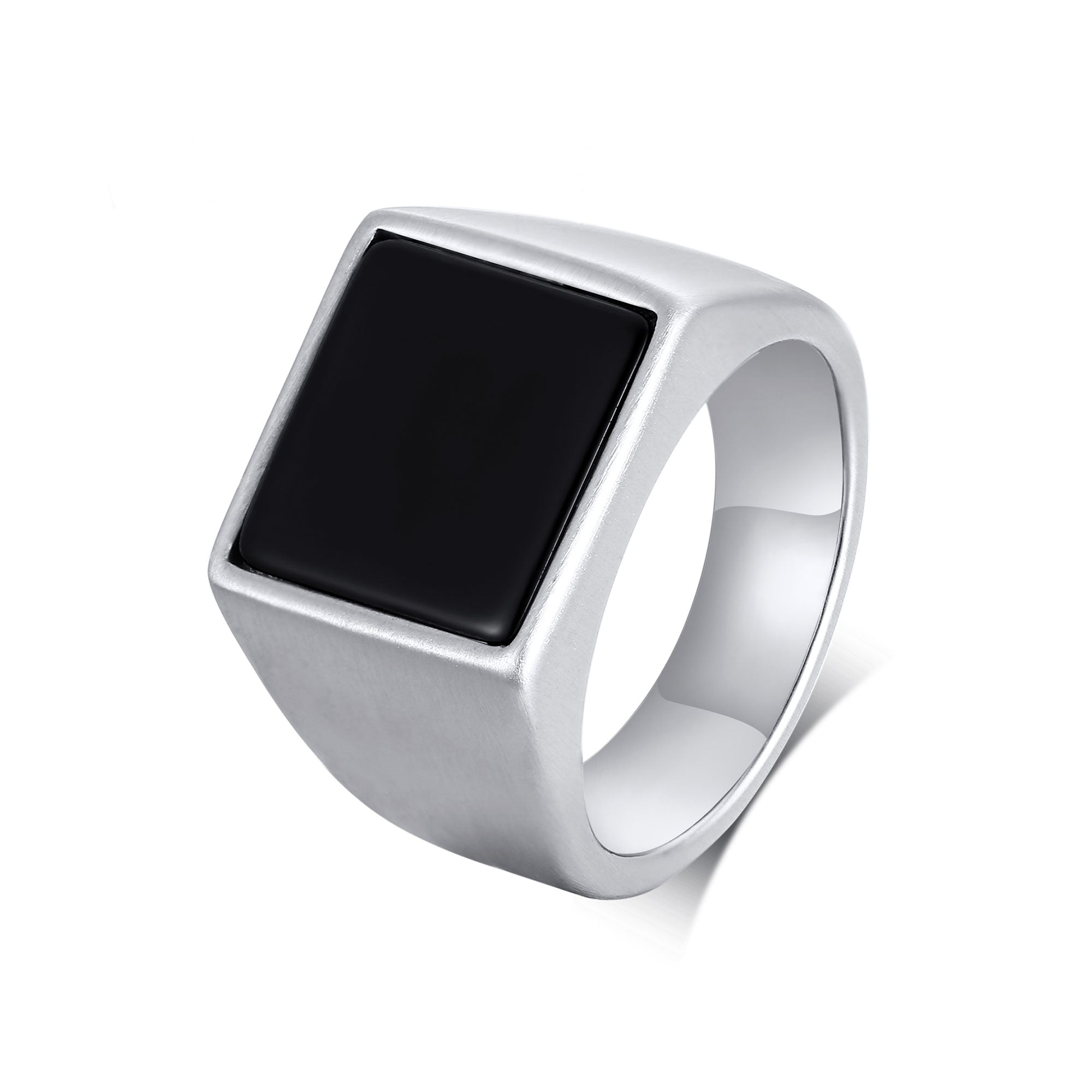 Stainless Steel Medieval Square Signet Ring