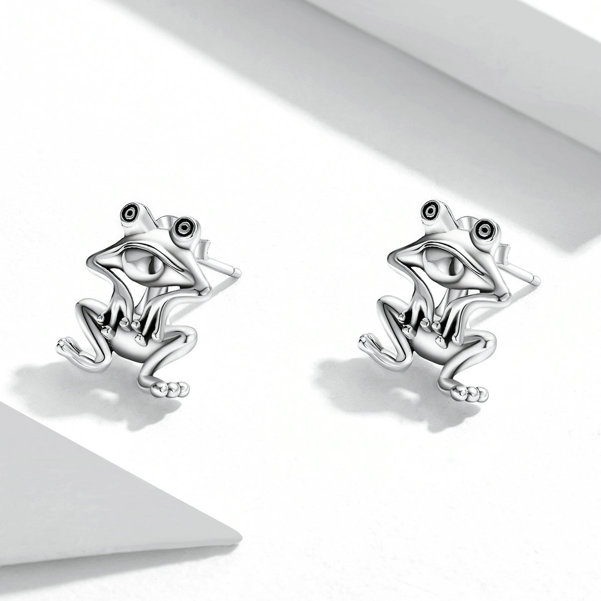 Sterling silver clearance frog earrings