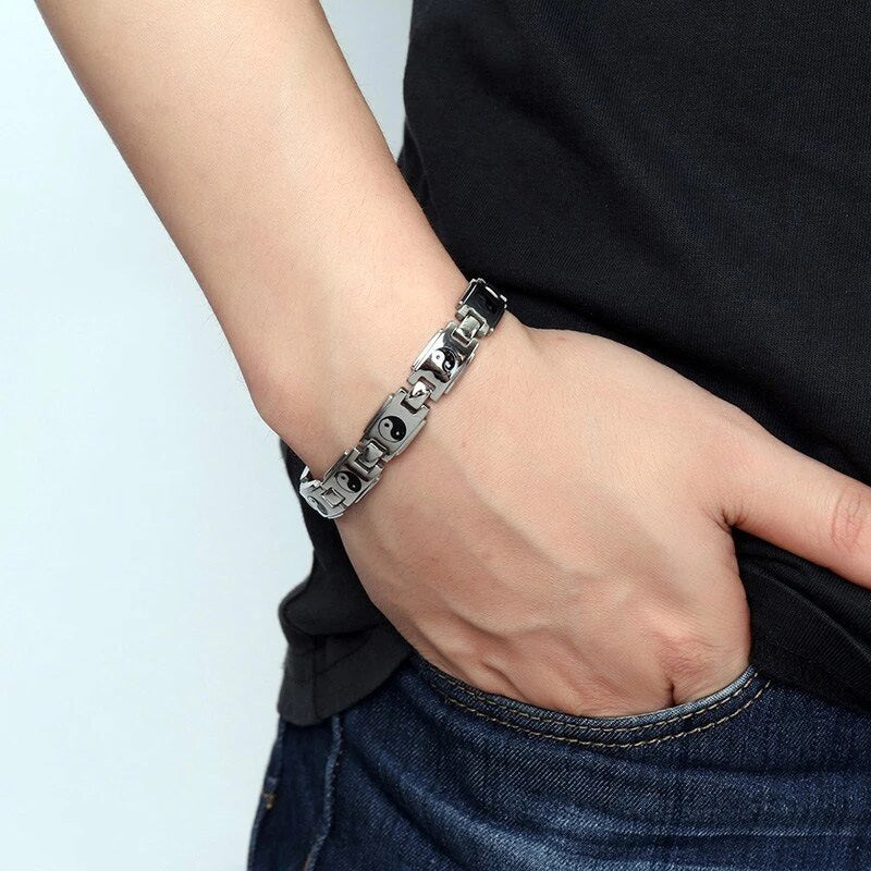 Stainless Steel Yin-Yang Therapy Bracelet