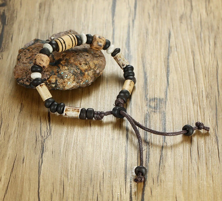 Wood Beaded Bohemian Bracelet