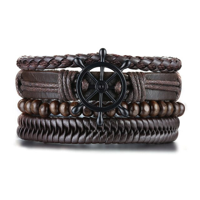 Leather Nautical Multilayer Bracelet